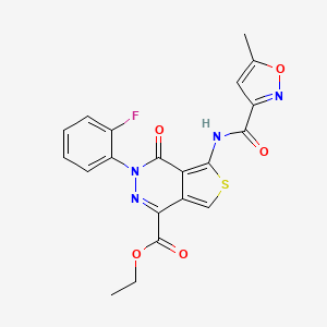 molecular formula C20H15FN4O5S B6583515 ethyl 3-(2-fluorophenyl)-5-(5-methyl-1,2-oxazole-3-amido)-4-oxo-3H,4H-thieno[3,4-d]pyridazine-1-carboxylate CAS No. 1251627-07-2
