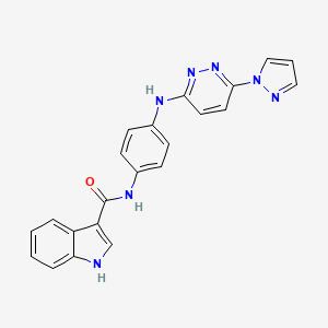 molecular formula C22H17N7O B6583516 N-(4-{[6-(1H-pyrazol-1-yl)pyridazin-3-yl]amino}phenyl)-1H-indole-3-carboxamide CAS No. 1251579-45-9