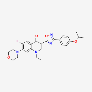 molecular formula C26H27FN4O4 B6583540 1-ethyl-6-fluoro-7-(morpholin-4-yl)-3-{3-[4-(propan-2-yloxy)phenyl]-1,2,4-oxadiazol-5-yl}-1,4-dihydroquinolin-4-one CAS No. 1111026-70-0