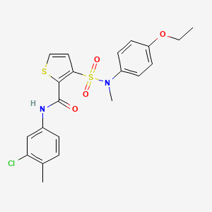 molecular formula C21H21ClN2O4S2 B6583542 N-(3-chloro-4-methylphenyl)-3-[(4-ethoxyphenyl)(methyl)sulfamoyl]thiophene-2-carboxamide CAS No. 1251705-50-6