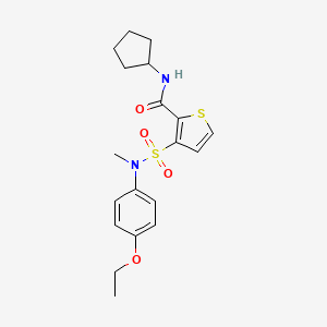 molecular formula C19H24N2O4S2 B6583558 N-cyclopentyl-3-[(4-ethoxyphenyl)(methyl)sulfamoyl]thiophene-2-carboxamide CAS No. 1251686-67-5