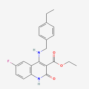 ethyl 4-{[(4-ethylphenyl)methyl]amino}-6-fluoro-2-oxo-1,2-dihydroquinoline-3-carboxylate