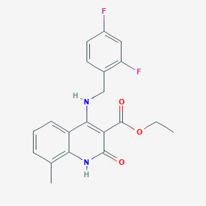 ethyl 4-{[(2,4-difluorophenyl)methyl]amino}-8-methyl-2-oxo-1,2-dihydroquinoline-3-carboxylate