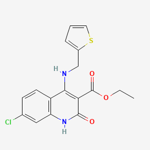 ethyl 7-chloro-2-oxo-4-{[(thiophen-2-yl)methyl]amino}-1,2-dihydroquinoline-3-carboxylate