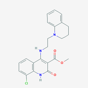 molecular formula C22H22ClN3O3 B6583624 methyl 8-chloro-2-oxo-4-{[2-(1,2,3,4-tetrahydroquinolin-1-yl)ethyl]amino}-1,2-dihydroquinoline-3-carboxylate CAS No. 1251625-53-2