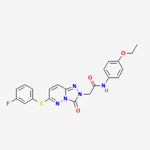 molecular formula C21H18FN5O3S B6583628 N-(4-ethoxyphenyl)-2-{6-[(3-fluorophenyl)sulfanyl]-3-oxo-2H,3H-[1,2,4]triazolo[4,3-b]pyridazin-2-yl}acetamide CAS No. 1114902-90-7