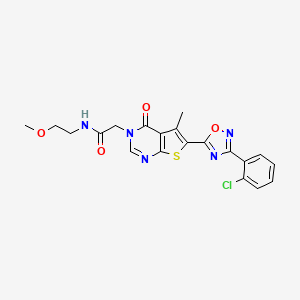 2-{6-[3-(2-chlorophenyl)-1,2,4-oxadiazol-5-yl]-5-methyl-4-oxo-3H,4H-thieno[2,3-d]pyrimidin-3-yl}-N-(2-methoxyethyl)acetamide