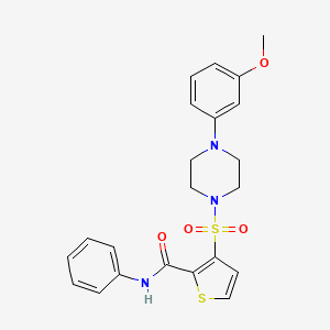 molecular formula C22H23N3O4S2 B6583648 3-{[4-(3-methoxyphenyl)piperazin-1-yl]sulfonyl}-N-phenylthiophene-2-carboxamide CAS No. 1251592-98-9