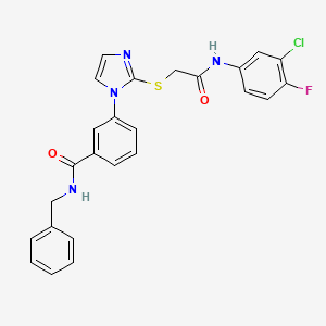 N-benzyl-3-[2-({[(3-chloro-4-fluorophenyl)carbamoyl]methyl}sulfanyl)-1H-imidazol-1-yl]benzamide
