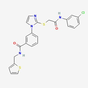 3-[2-({[(3-chlorophenyl)carbamoyl]methyl}sulfanyl)-1H-imidazol-1-yl]-N-[(thiophen-2-yl)methyl]benzamide