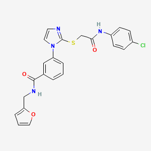 molecular formula C23H19ClN4O3S B6583693 3-[2-({[(4-chlorophenyl)carbamoyl]methyl}sulfanyl)-1H-imidazol-1-yl]-N-[(furan-2-yl)methyl]benzamide CAS No. 1115371-59-9