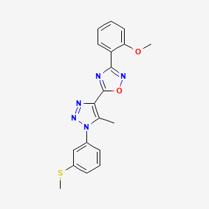 molecular formula C19H17N5O2S B6583704 3-(2-methoxyphenyl)-5-{5-methyl-1-[3-(methylsulfanyl)phenyl]-1H-1,2,3-triazol-4-yl}-1,2,4-oxadiazole CAS No. 1251627-06-1