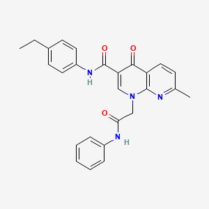 N-(4-ethylphenyl)-7-methyl-4-oxo-1-[(phenylcarbamoyl)methyl]-1,4-dihydro-1,8-naphthyridine-3-carboxamide