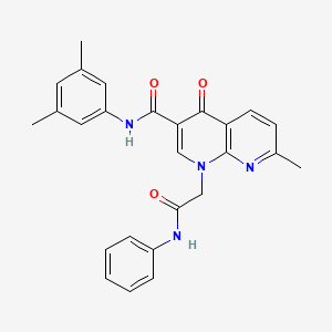 B6583723 N-(3,5-dimethylphenyl)-7-methyl-4-oxo-1-[(phenylcarbamoyl)methyl]-1,4-dihydro-1,8-naphthyridine-3-carboxamide CAS No. 1251632-76-4