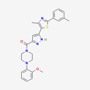 1-(2-methoxyphenyl)-4-{3-[4-methyl-2-(3-methylphenyl)-1,3-thiazol-5-yl]-1H-pyrazole-5-carbonyl}piperazine
