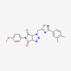 1-{[3-(3,4-dimethylphenyl)-1,2,4-oxadiazol-5-yl]methyl}-5-(4-methoxyphenyl)-1H,3aH,4H,5H,6H,6aH-pyrrolo[3,4-d][1,2,3]triazole-4,6-dione