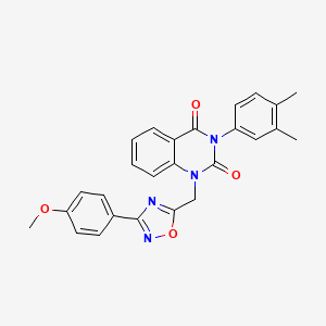 molecular formula C26H22N4O4 B6583766 3-(3,4-dimethylphenyl)-1-{[3-(4-methoxyphenyl)-1,2,4-oxadiazol-5-yl]methyl}-1,2,3,4-tetrahydroquinazoline-2,4-dione CAS No. 1251629-66-9