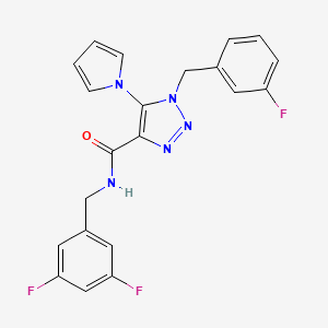 B6583774 N-[(3,5-difluorophenyl)methyl]-1-[(3-fluorophenyl)methyl]-5-(1H-pyrrol-1-yl)-1H-1,2,3-triazole-4-carboxamide CAS No. 1251706-01-0
