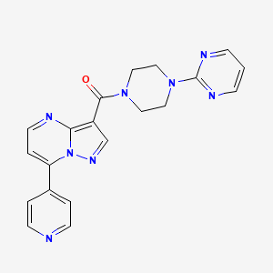2-{4-[7-(pyridin-4-yl)pyrazolo[1,5-a]pyrimidine-3-carbonyl]piperazin-1-yl}pyrimidine