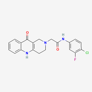 N-(4-chloro-3-fluorophenyl)-2-{10-oxo-1H,2H,3H,4H,5H,10H-benzo[b]1,6-naphthyridin-2-yl}acetamide