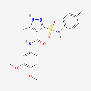 molecular formula C20H22N4O5S B6583807 N-(3,4-dimethoxyphenyl)-3-methyl-5-[(4-methylphenyl)sulfamoyl]-1H-pyrazole-4-carboxamide CAS No. 1322722-00-8