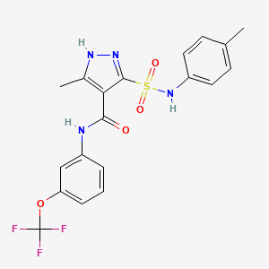 molecular formula C19H17F3N4O4S B6583810 3-methyl-5-[(4-methylphenyl)sulfamoyl]-N-[3-(trifluoromethoxy)phenyl]-1H-pyrazole-4-carboxamide CAS No. 1239471-88-5