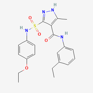 molecular formula C21H24N4O4S B6583813 5-[(4-ethoxyphenyl)sulfamoyl]-N-(3-ethylphenyl)-3-methyl-1H-pyrazole-4-carboxamide CAS No. 1296274-76-4