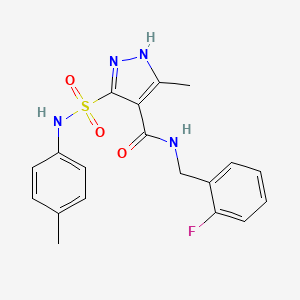 N-[(2-fluorophenyl)methyl]-3-methyl-5-[(4-methylphenyl)sulfamoyl]-1H-pyrazole-4-carboxamide