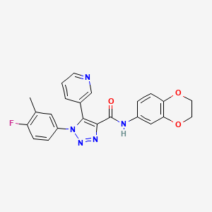 N-(2,3-dihydro-1,4-benzodioxin-6-yl)-1-(4-fluoro-3-methylphenyl)-5-(pyridin-3-yl)-1H-1,2,3-triazole-4-carboxamide