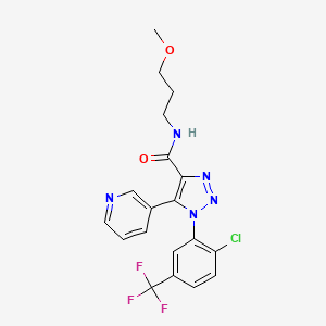 molecular formula C19H17ClF3N5O2 B6583842 1-[2-chloro-5-(trifluoromethyl)phenyl]-N-(3-methoxypropyl)-5-(pyridin-3-yl)-1H-1,2,3-triazole-4-carboxamide CAS No. 1251597-57-5