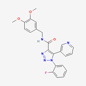 molecular formula C23H20FN5O3 B6583854 N-[(3,4-dimethoxyphenyl)methyl]-1-(2-fluorophenyl)-5-(pyridin-3-yl)-1H-1,2,3-triazole-4-carboxamide CAS No. 1251698-65-3
