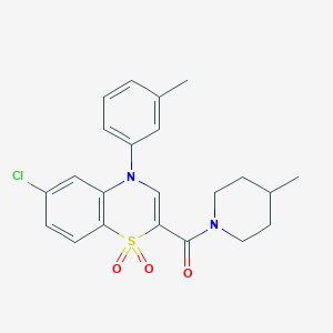 6-chloro-4-(3-methylphenyl)-2-(4-methylpiperidine-1-carbonyl)-4H-1lambda6,4-benzothiazine-1,1-dione