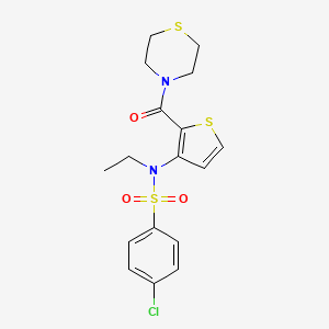 4-chloro-N-ethyl-N-[2-(thiomorpholine-4-carbonyl)thiophen-3-yl]benzene-1-sulfonamide
