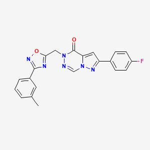 molecular formula C21H15FN6O2 B6583923 2-(4-fluorophenyl)-5-{[3-(3-methylphenyl)-1,2,4-oxadiazol-5-yl]methyl}-4H,5H-pyrazolo[1,5-d][1,2,4]triazin-4-one CAS No. 1251681-77-2