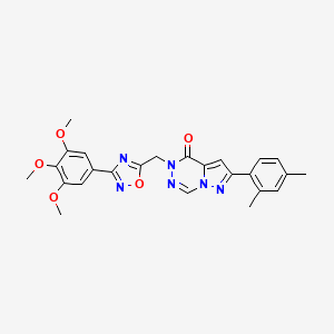 molecular formula C25H24N6O5 B6583938 2-(2,4-dimethylphenyl)-5-{[3-(3,4,5-trimethoxyphenyl)-1,2,4-oxadiazol-5-yl]methyl}-4H,5H-pyrazolo[1,5-d][1,2,4]triazin-4-one CAS No. 1251598-52-3