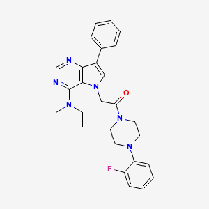 2-[4-(diethylamino)-7-phenyl-5H-pyrrolo[3,2-d]pyrimidin-5-yl]-1-[4-(2-fluorophenyl)piperazin-1-yl]ethan-1-one