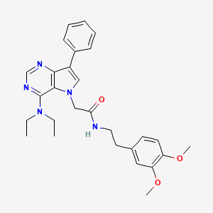 2-[4-(diethylamino)-7-phenyl-5H-pyrrolo[3,2-d]pyrimidin-5-yl]-N-[2-(3,4-dimethoxyphenyl)ethyl]acetamide