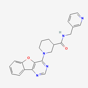 1-{8-oxa-3,5-diazatricyclo[7.4.0.0^{2,7}]trideca-1(9),2(7),3,5,10,12-hexaen-6-yl}-N-[(pyridin-3-yl)methyl]piperidine-3-carboxamide
