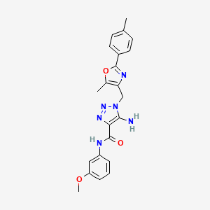 molecular formula C22H22N6O3 B6583953 5-amino-N-(3-methoxyphenyl)-1-{[5-methyl-2-(4-methylphenyl)-1,3-oxazol-4-yl]methyl}-1H-1,2,3-triazole-4-carboxamide CAS No. 1113103-90-4