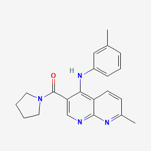 7-methyl-N-(3-methylphenyl)-3-(pyrrolidine-1-carbonyl)-1,8-naphthyridin-4-amine