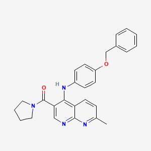 molecular formula C27H26N4O2 B6583984 N-[4-(benzyloxy)phenyl]-7-methyl-3-(pyrrolidine-1-carbonyl)-1,8-naphthyridin-4-amine CAS No. 1251693-26-1