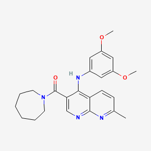 molecular formula C24H28N4O3 B6584002 3-(azepane-1-carbonyl)-N-(3,5-dimethoxyphenyl)-7-methyl-1,8-naphthyridin-4-amine CAS No. 1251675-97-4