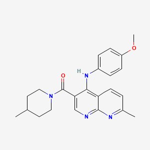 molecular formula C23H26N4O2 B6584043 N-(4-methoxyphenyl)-7-methyl-3-(4-methylpiperidine-1-carbonyl)-1,8-naphthyridin-4-amine CAS No. 1251694-48-0