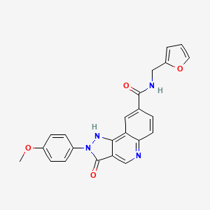 molecular formula C23H18N4O4 B6584052 N-[(furan-2-yl)methyl]-2-(4-methoxyphenyl)-3-oxo-2H,3H,5H-pyrazolo[4,3-c]quinoline-8-carboxamide CAS No. 1251624-66-4