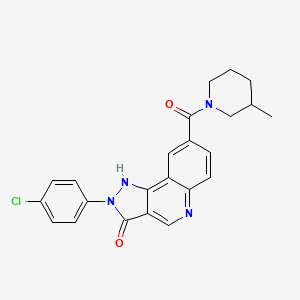 molecular formula C23H21ClN4O2 B6584085 2-(4-chlorophenyl)-8-(3-methylpiperidine-1-carbonyl)-2H,3H,5H-pyrazolo[4,3-c]quinolin-3-one CAS No. 1251678-98-4