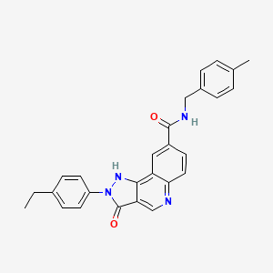 molecular formula C27H24N4O2 B6584096 2-(4-ethylphenyl)-N-[(4-methylphenyl)methyl]-3-oxo-2H,3H,5H-pyrazolo[4,3-c]quinoline-8-carboxamide CAS No. 1251616-62-2