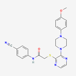 molecular formula C24H24N6O2S B6584110 N-(4-cyanophenyl)-2-({3-[4-(4-methoxyphenyl)piperazin-1-yl]pyrazin-2-yl}sulfanyl)acetamide CAS No. 1189492-76-9