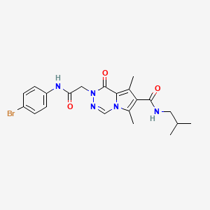 molecular formula C21H24BrN5O3 B6584125 2-{[(4-bromophenyl)carbamoyl]methyl}-6,8-dimethyl-N-(2-methylpropyl)-1-oxo-1H,2H-pyrrolo[1,2-d][1,2,4]triazine-7-carboxamide CAS No. 1215849-84-5