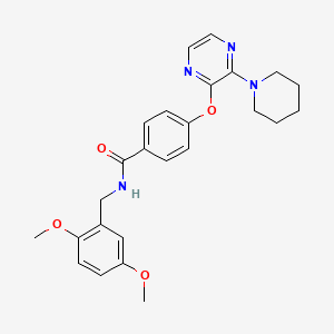 molecular formula C25H28N4O4 B6584129 N-[(2,5-dimethoxyphenyl)methyl]-4-{[3-(piperidin-1-yl)pyrazin-2-yl]oxy}benzamide CAS No. 1189872-71-6