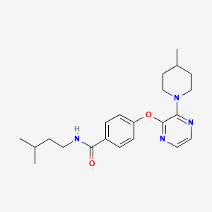 N-(3-methylbutyl)-4-{[3-(4-methylpiperidin-1-yl)pyrazin-2-yl]oxy}benzamide